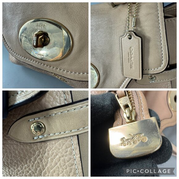 COACH F32106 BLAKE FLAP CARRYALL IN BEECHWOOD/LIGHT GOLD - Picture 9 of 14